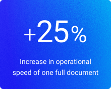 +25% increase in operational speed of one full document