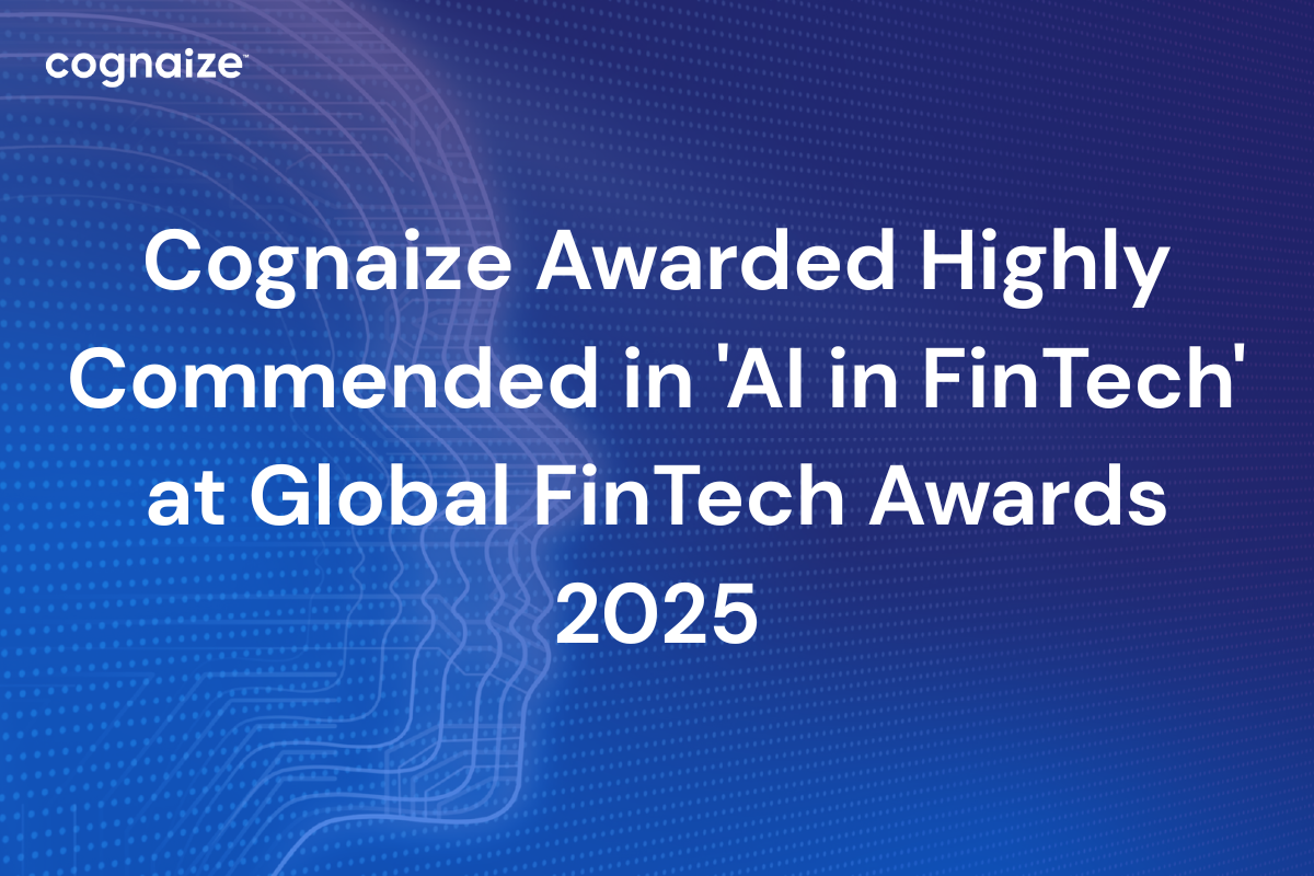 Cognaize Awarded Highly Commended in 'AI in FinTech
